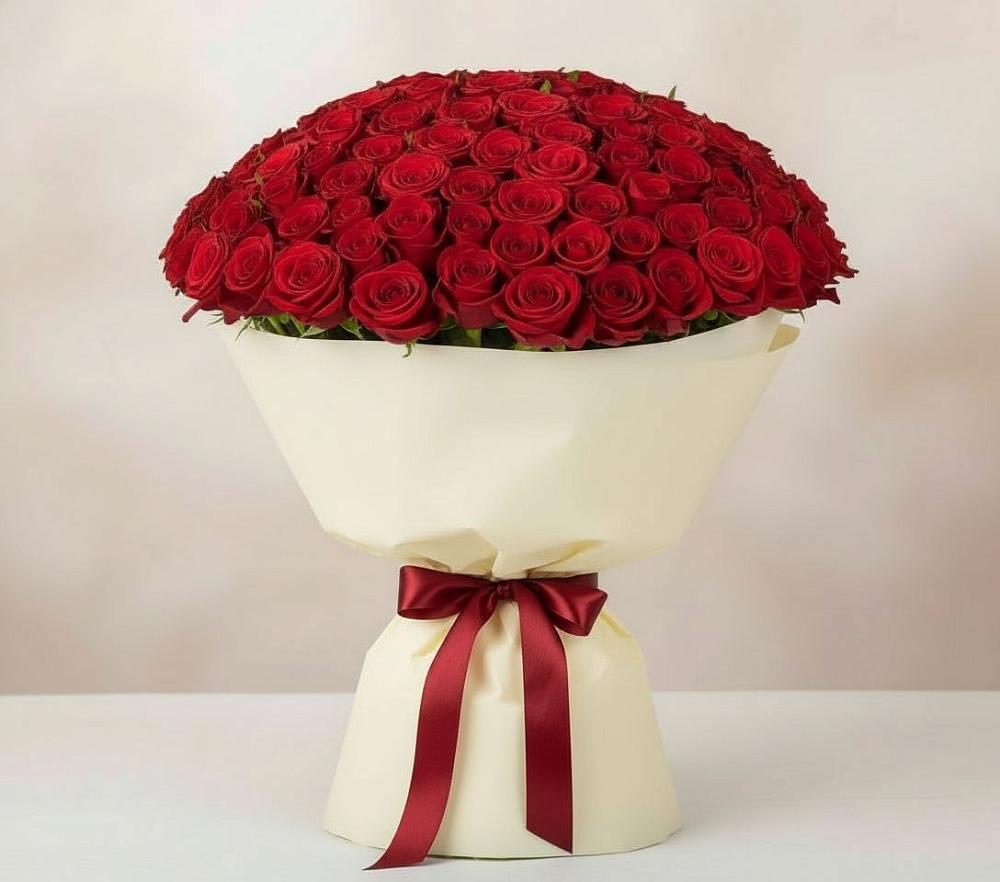 Букет 101 Красная роза Милано в Русском
