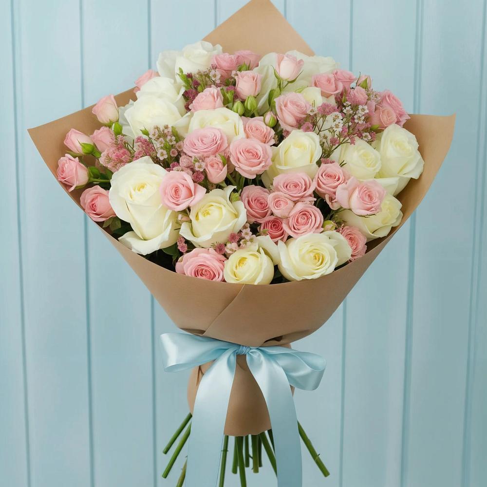 Букет цветов из: Розы в Русском