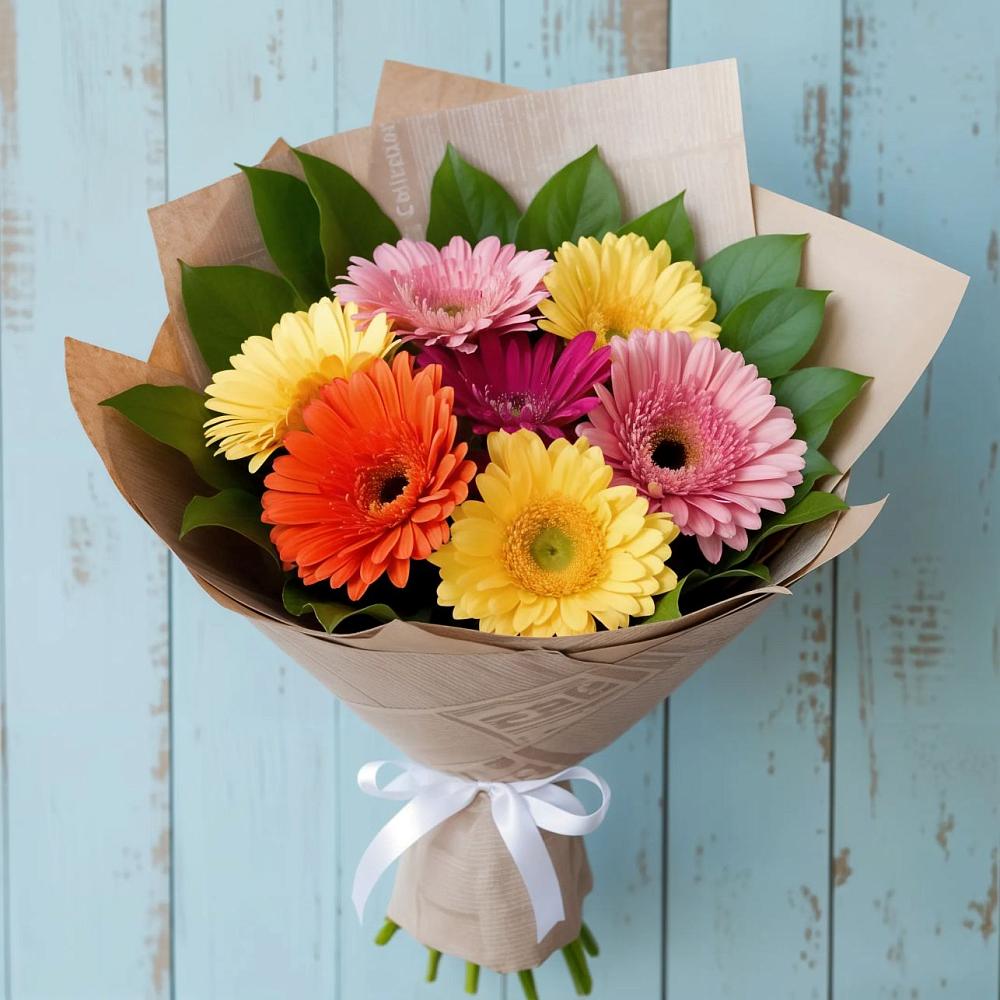 Букет цветов из: Герберы в Русском