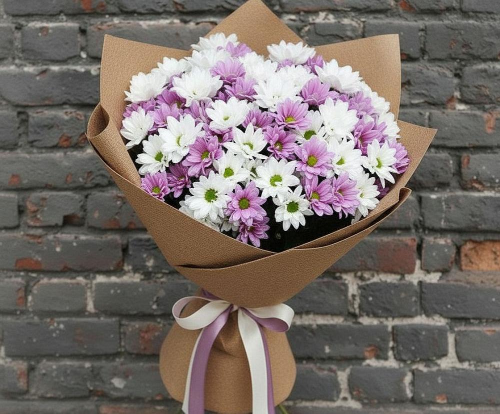 Букет цветов из: Хризантемы в Русском
