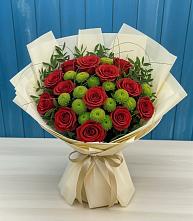 Букет цветов из:  Розы и Хризантемы в Русском