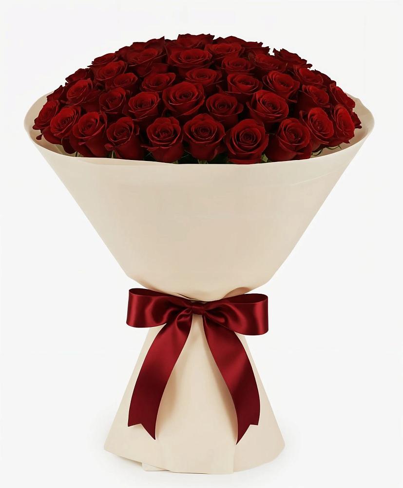 Букет 101 Бордовая роза Блэк Бакарра в Русском